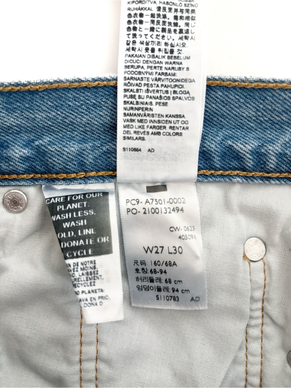 Levi’s | 501 Original Chaps Straight Leg Jeans Size 27 Medium Indigo Wash - Picture 14 of 14